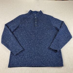 Red Head Brand Men's Fleece Pullover XLT Blue Sweater 1/4 Button